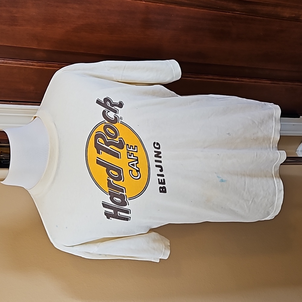 VINTAGE HARD ROCK CAFE BEIJING T-SHIRT TEE SHIRT XL STAINS WORN